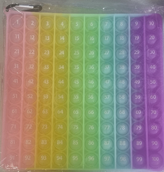 Clear Rainbow Counting Pop 1-100